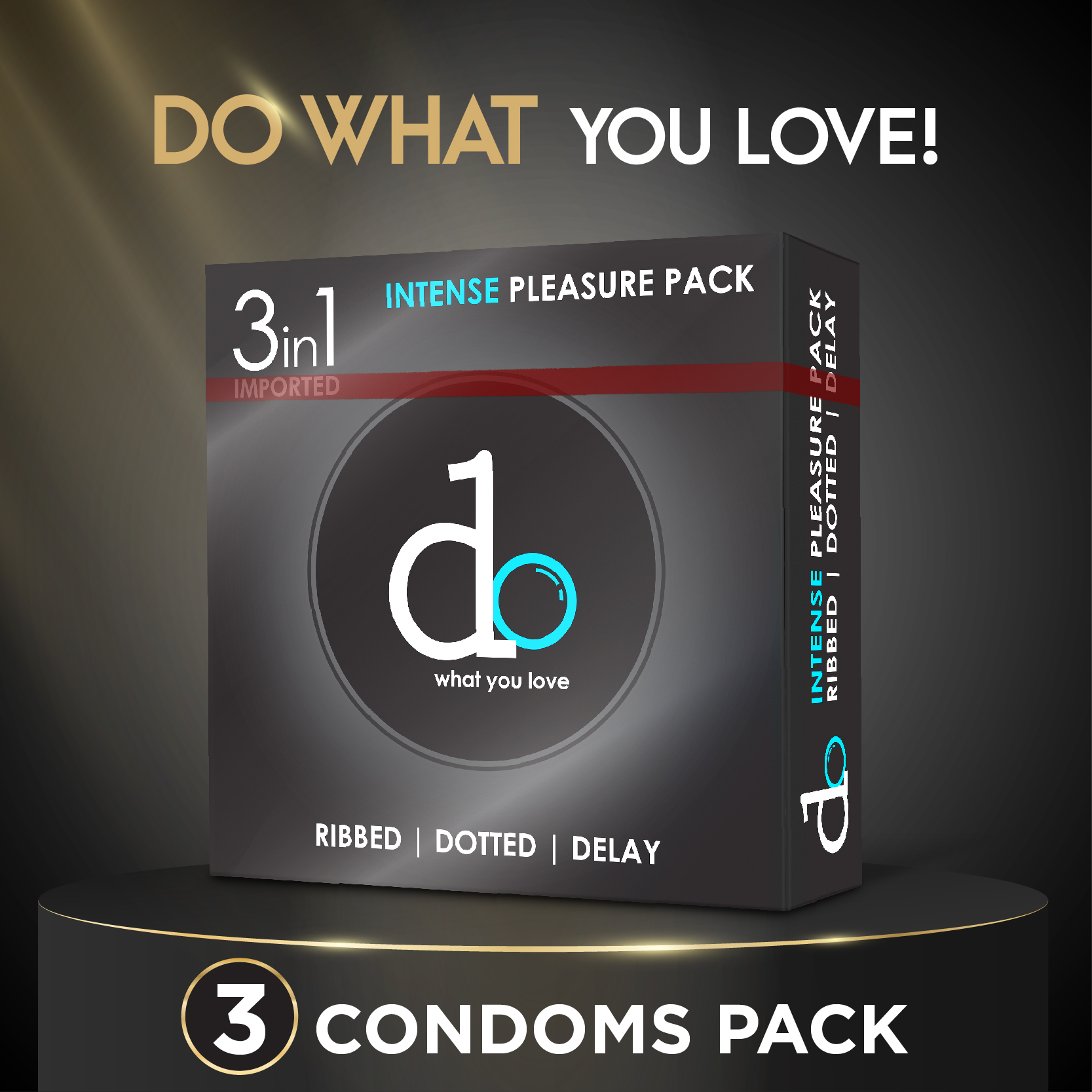 DO Black 3 in 1 Intense Pleasure Pack Condoms